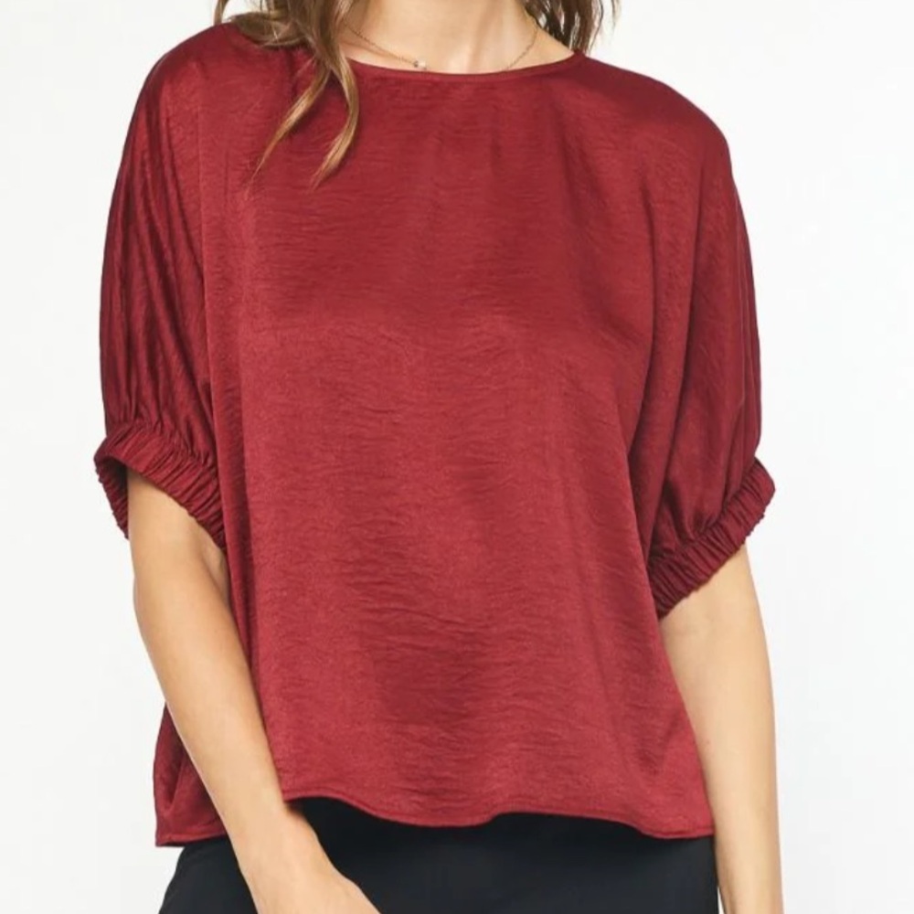 Tempted Hearts Satin Top Size Small